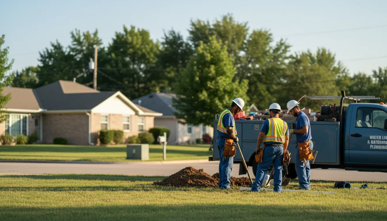 Residential water line and bathroom plumbing service in Winthrop, IA